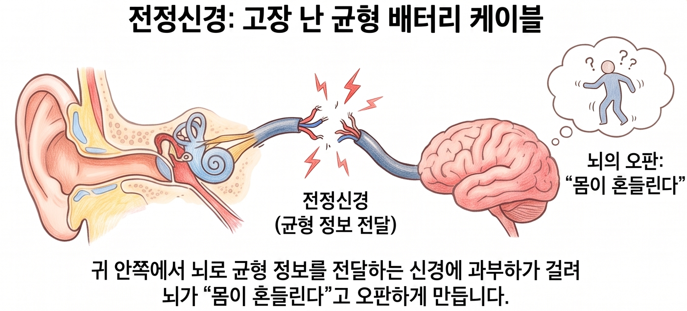 걸을 때 흔들리는 만성 어지럼증